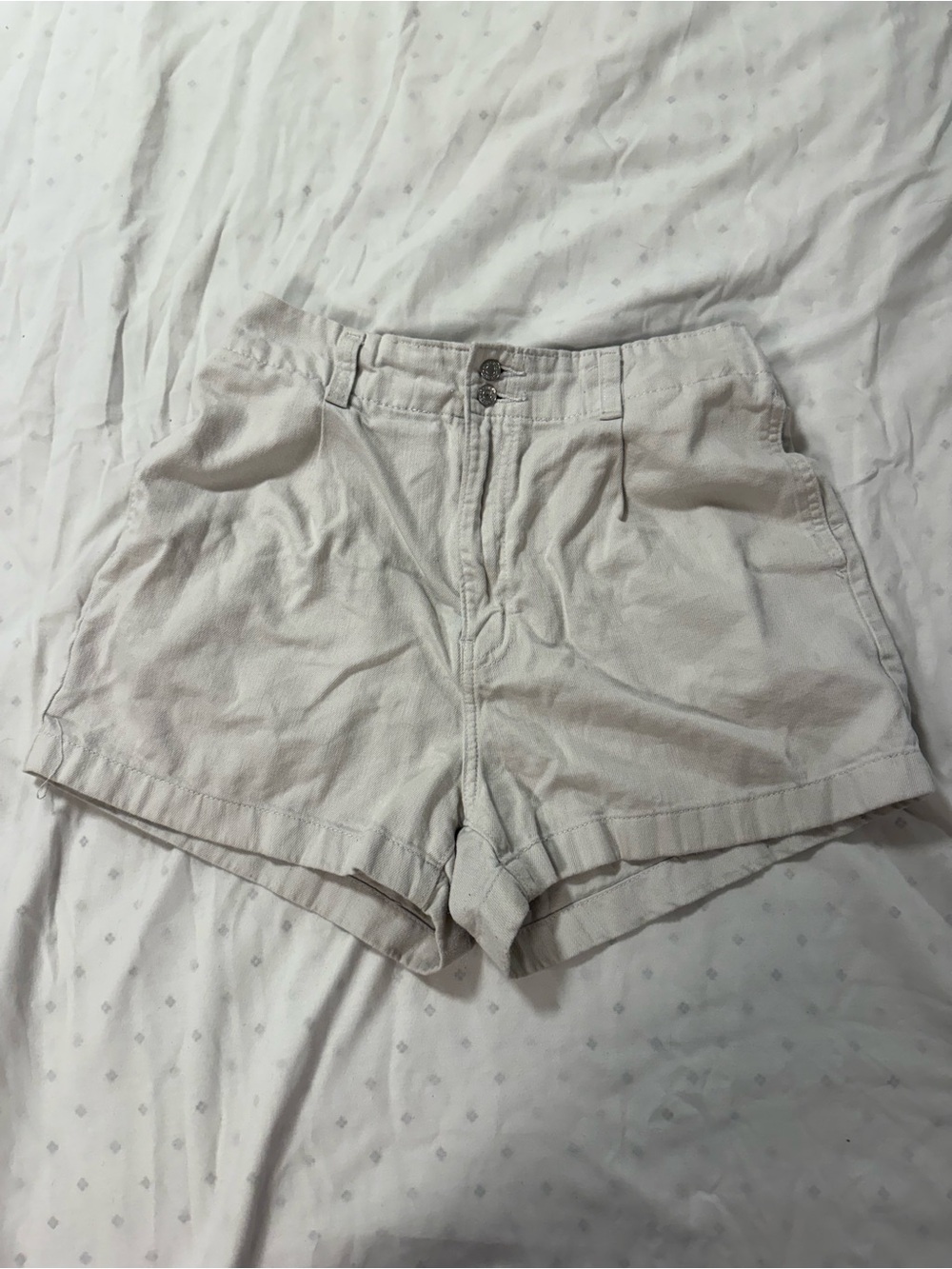 White High-Waisted Women's Shorts
